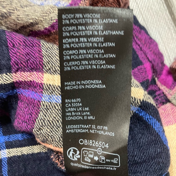 Anthropologie/PILCRO Gauze Plaid Ruched Button Down Shirt - Picture 13 of 13